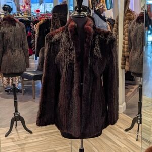 Elegant Brown mink Fur Jacket